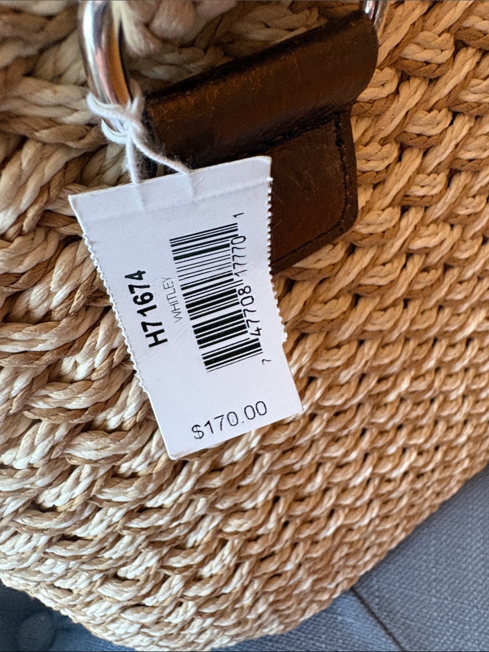 NWT Brighton Woven Straw Tote Bag in Cream - Picture 13 of 14